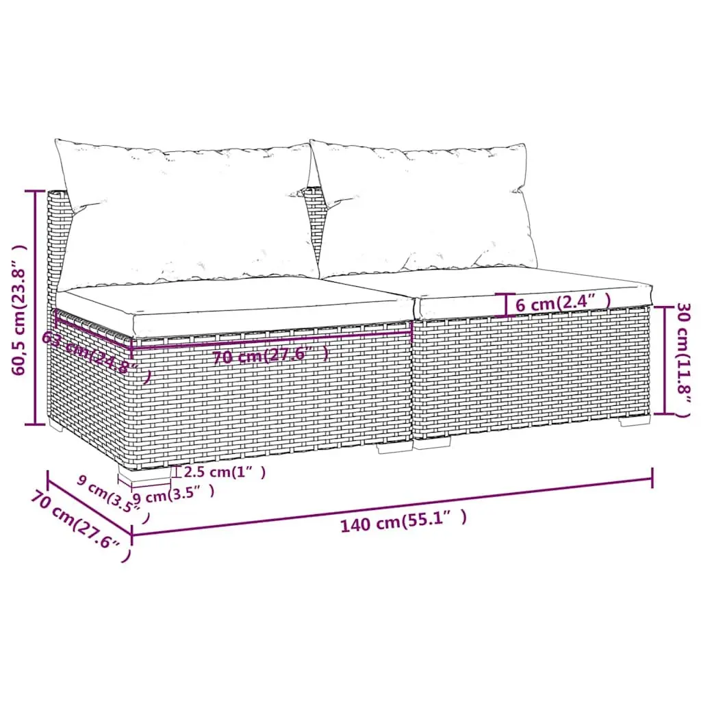 2 Piece Modular Lounge Set for Relaxation