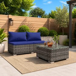 Reliable 3 Piece Modular Garden Lounge Set - Grey