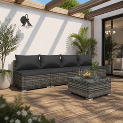 Reliable 5-Piece Garden Lounge Set with Comfortable Cushions
