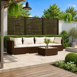 Comfortable Brown 5-Piece Garden Lounge Set with Cushions