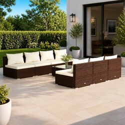 Warm and Inviting 8 Piece Outdoor Lounge Set with Cushions