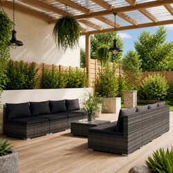 Practical 9 Piece Outdoor Lounge Set with Cushions