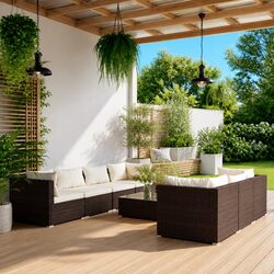 Comfortable 8 Piece Garden Lounge Set with Easy Care