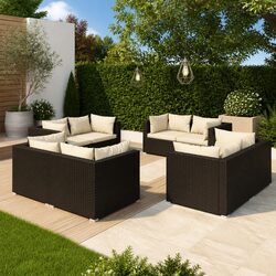 Reliable 8 Piece Garden Lounge Set for Outdoor Use
