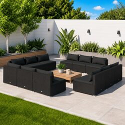 Durable and Comfortable 12-Piece Garden Lounge Set