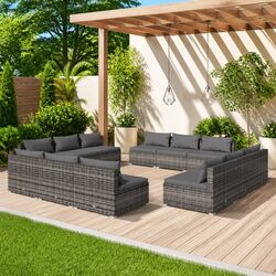 Comfortable 12-Piece Modular Lounge Set for Outdoor Relaxation