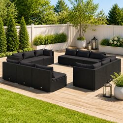 Comfortable and Stylish 12 Piece Outdoor Lounge Set with Cushions