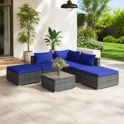 Comfortable and Durable 6 Piece Garden Lounge Set in Grey