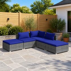 5 Piece Grey Lounge Set: Practical and Comfortable