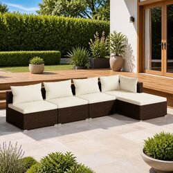 Reliable 5 Piece Garden Lounge Set with Cushions