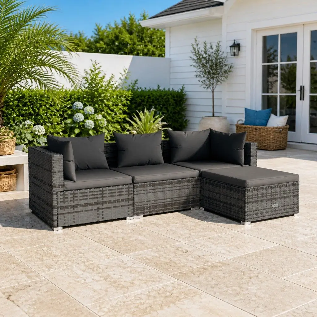 4 Piece Outdoor Lounge Set with Comfort and Style