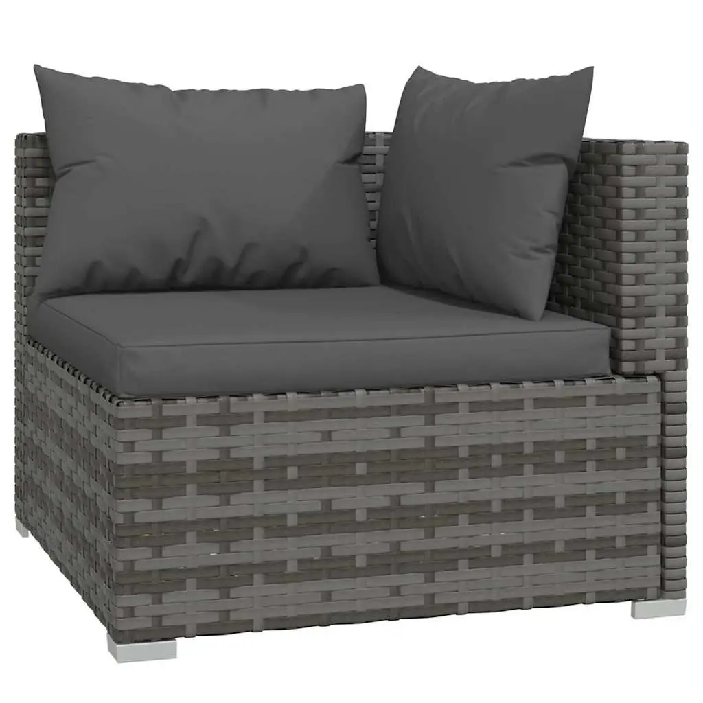 5 Piece Garden Lounge Set Grey Outdoor Furniture with Cushions