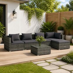 Reliable 6 Piece Garden Lounge Set with Comfort Cushions