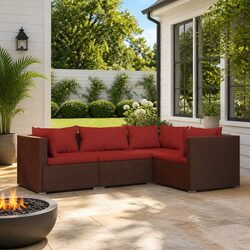 Comfortable Brown Lounge Set for Outdoor Relaxation