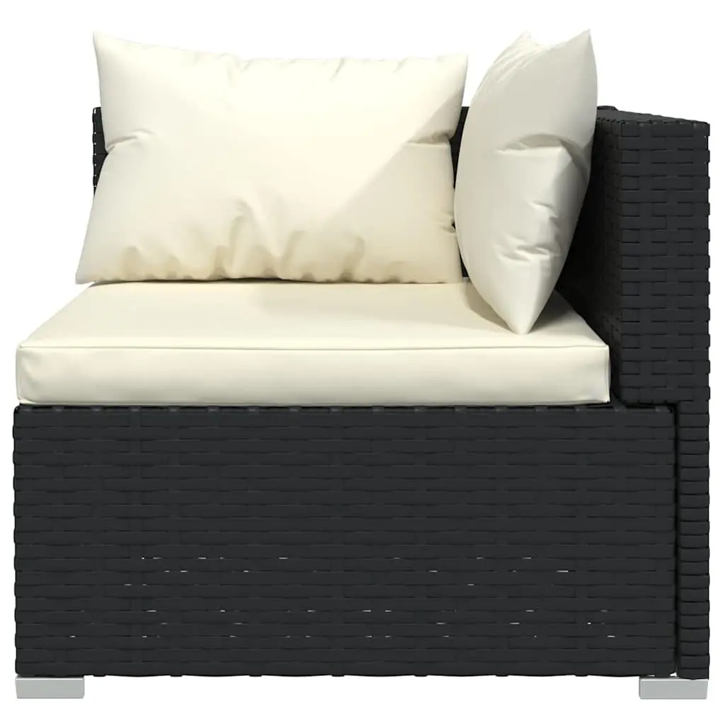 7 Piece Garden Lounge Set Outdoor Patio Furniture PE Rattan Modular Black
