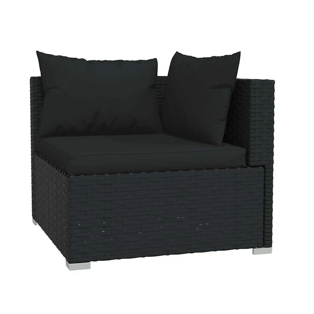 Black Rattan 8-Piece Garden Lounge Set
