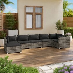 Practical Outdoor Lounge Set - 7 Piece Furniture with Cushions