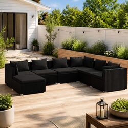 Comfortable 7 Piece Garden Lounge Set with Cushions