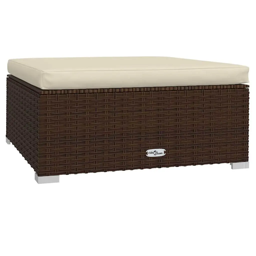 Garden Lounge Set 8 Piece Outdoor Furniture Modular Seating Brown