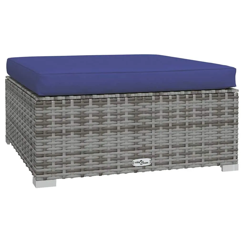 Outdoor Garden Lounge Set 8 Piece Modular Patio Furniture Grey Poly Rattan