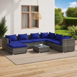 Reliable 8 Piece Garden Lounge Set with Cushions