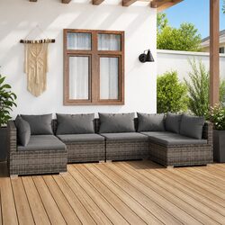 Comfortable 6 Piece Outdoor Lounge Set in Grey