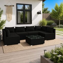 Comfortable and Practical 7 Piece Garden Lounge Set