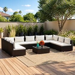 Comfort Meets Practicality in Our 10-Piece Lounge Set