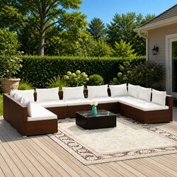 Comfortable and Practical 10-Piece Patio Lounge Set