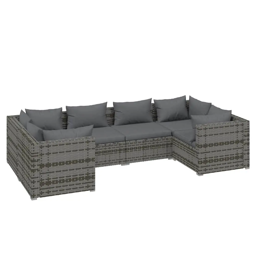 Garden Lounge Set Modular Outdoor Furniture 6 Piece Grey