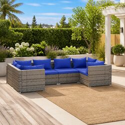 Comfortable 6-Piece Garden Lounge Set in Grey