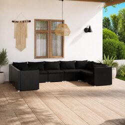 9 Piece Poly Rattan Lounge Set: Practical and Affordable