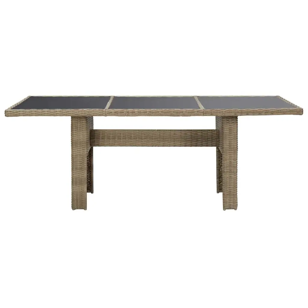 Brown Glass Top Outdoor Dining Table