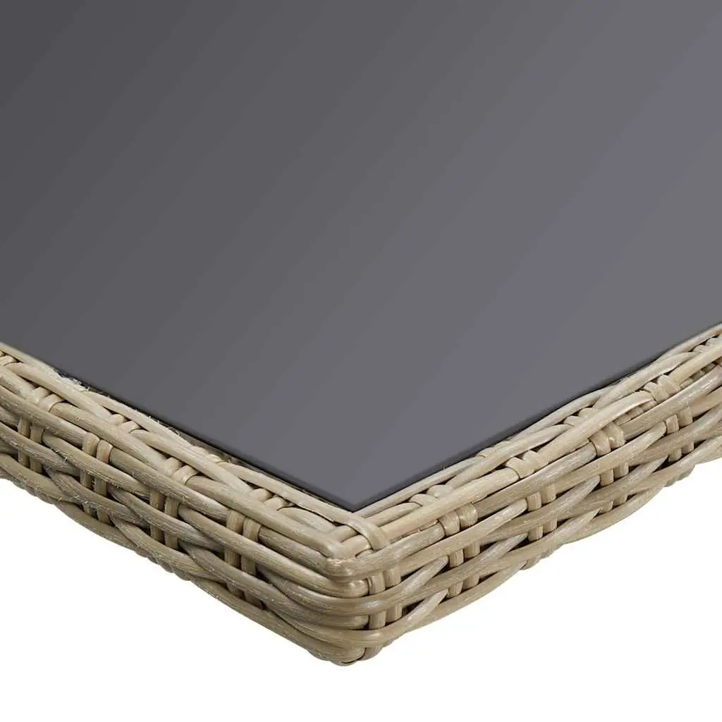 Brown Glass Top Outdoor Dining Table