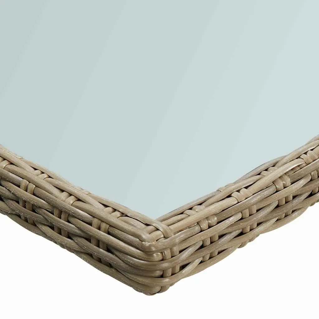 Outdoor Dining Table with Glass Top