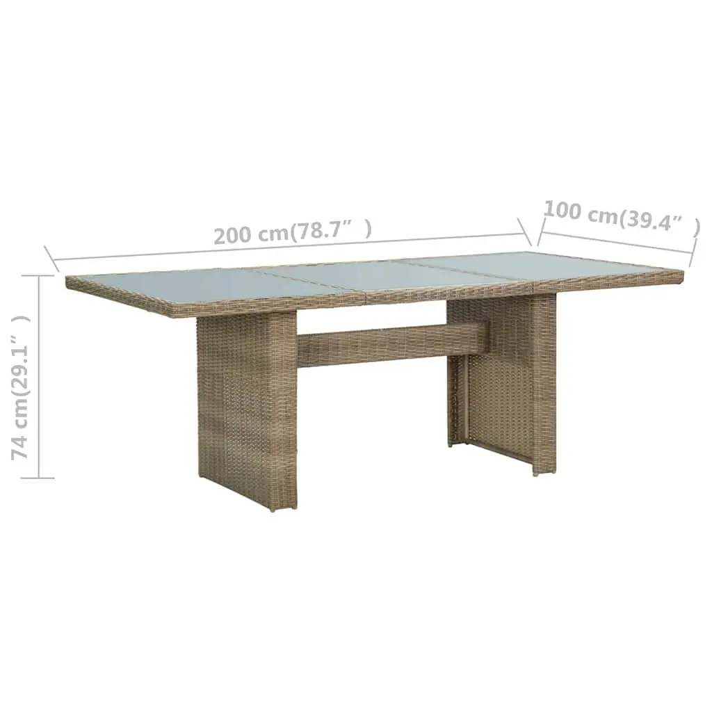 Outdoor Dining Table with Glass Top