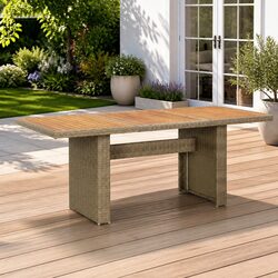 Outdoor Dining Table Garden Patio Furniture Brown 200x100x74cm Rattan Style