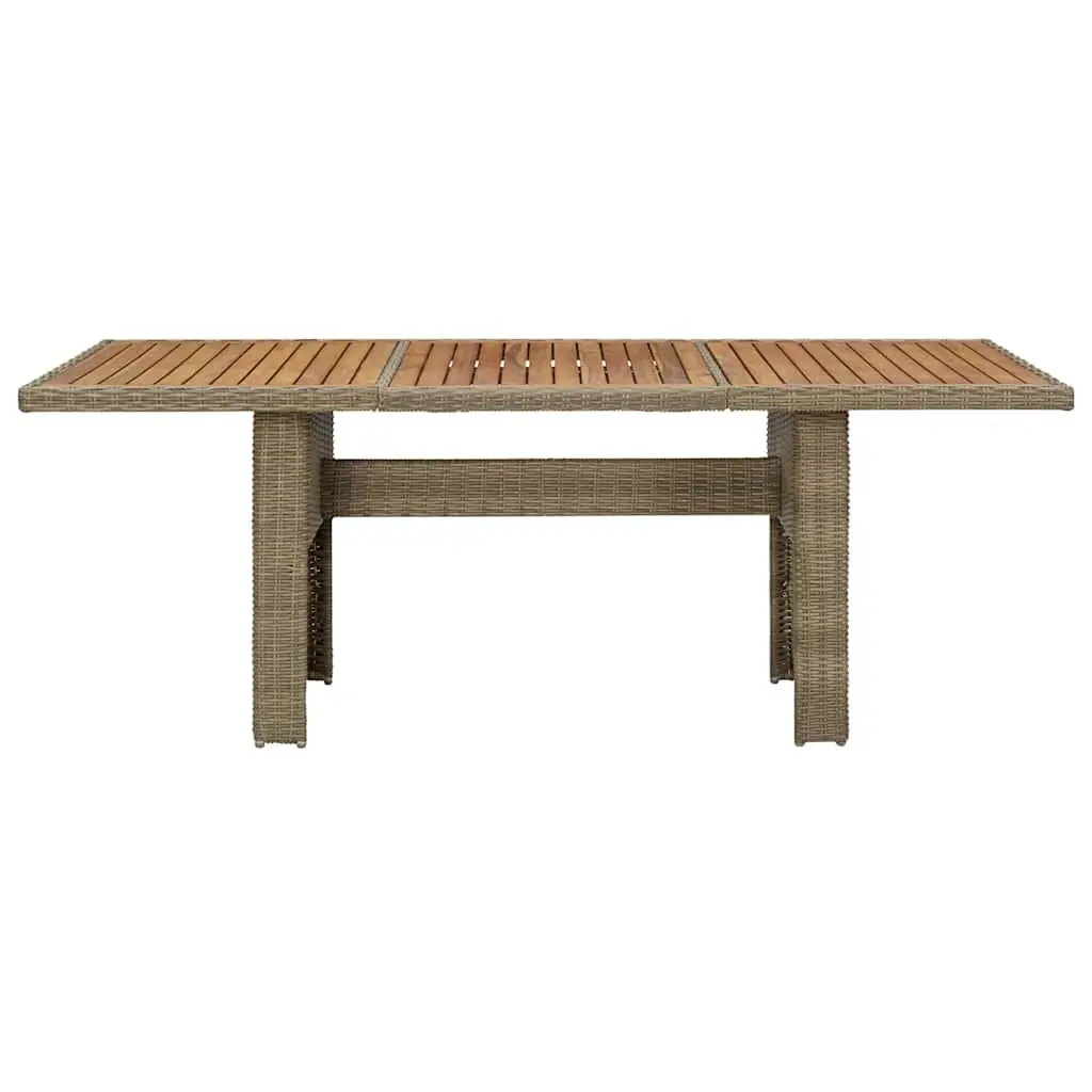 Outdoor Dining Table Garden Patio Furniture 200x100x74cm Brown Rattan Style