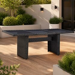 Reliable Black Dining Table for Outdoor Use