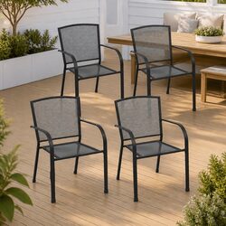 Reliable 4-Piece Outdoor Chairs Set with Mesh Design