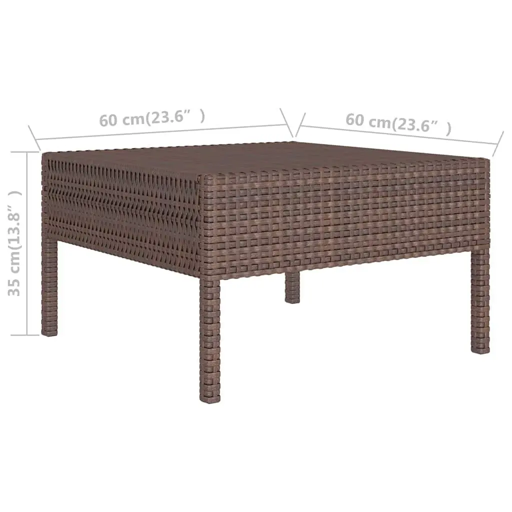 Garden Lounge Set Outdoor Furniture 3 Piece Brown Poly Rattan Sofa with Cushions