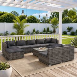 Comfortable 10 Piece Lounge Set for Your Outdoor Needs