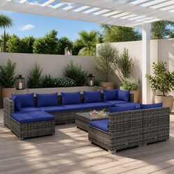 Comfortable 10-Piece Grey Lounge Set for Your Outdoors