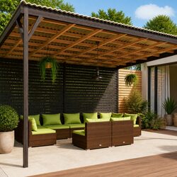 Comfortable 9 Piece Garden Lounge Set with Removable Cushions