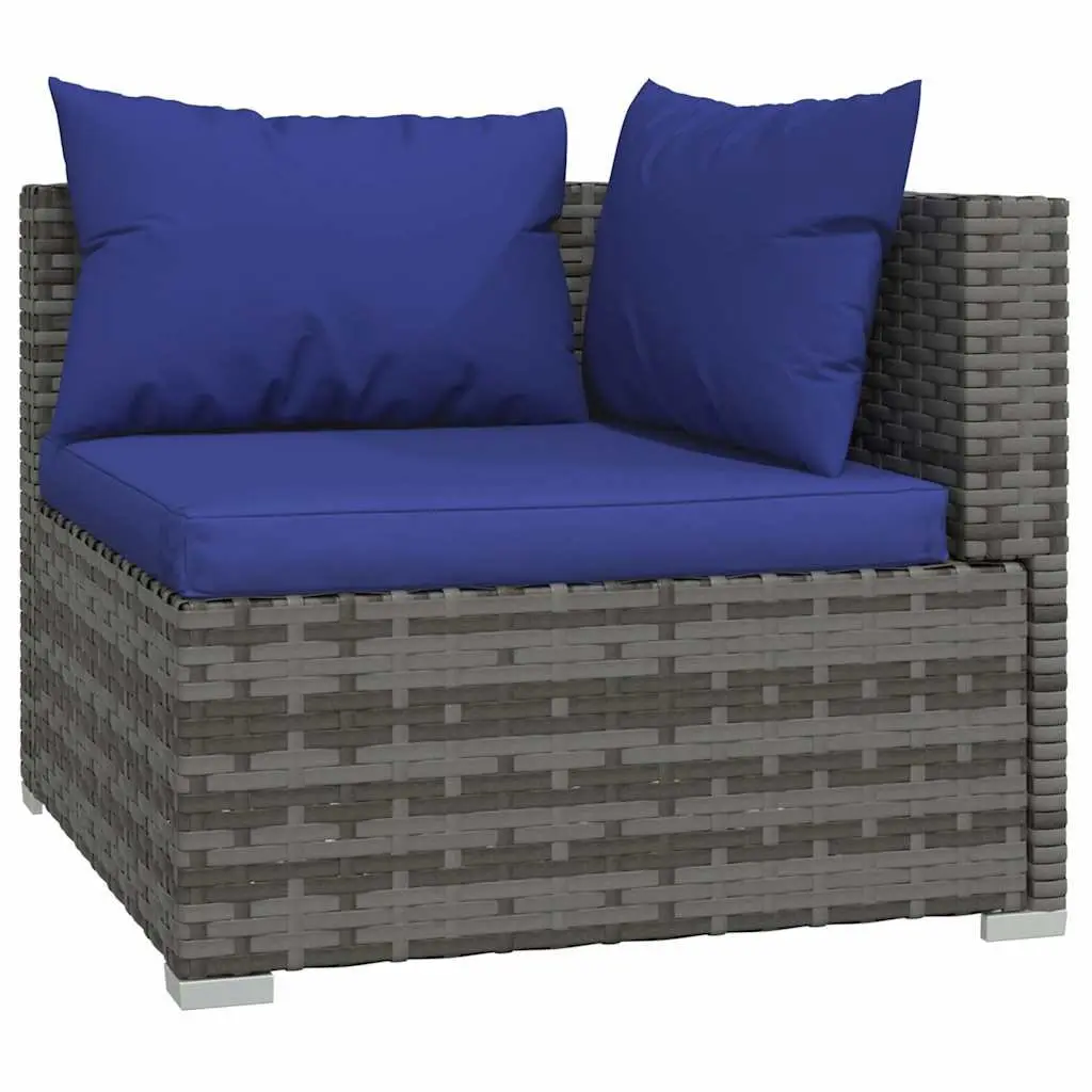 Garden Lounge Set 10 Piece Outdoor Furniture Grey Poly Rattan Modular Patio Sofa