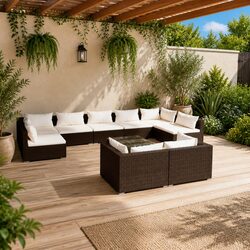Affordable Comfort with This 10-Piece Garden Lounge Set