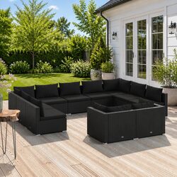 Value-Driven 11-Piece Outdoor Lounge Set with Cushions