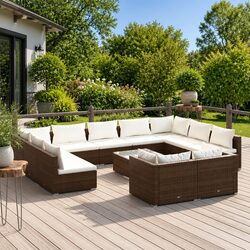 Quality 12-Piece Garden Lounge Set with Removable Cushions
