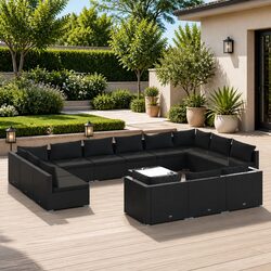 Reliable 14 Piece Garden Lounge Set with Cushions