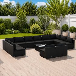Value-Packed 13-Piece Outdoor Lounge Set in Black